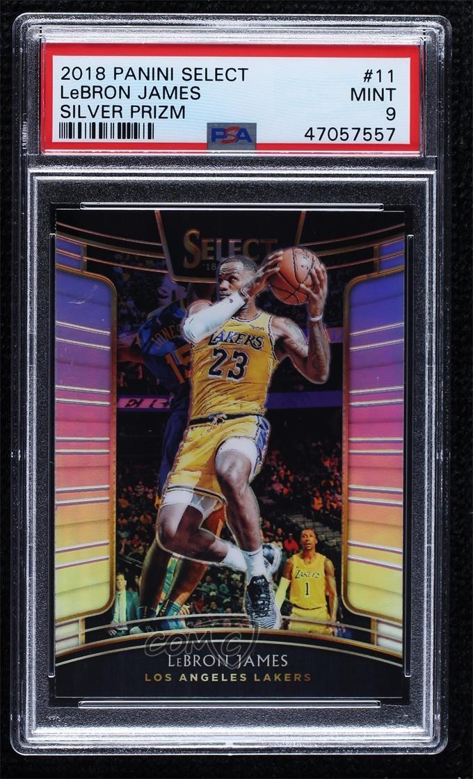 2018-19 Panini Select Concourse Silver Prizm LeBron James #11 PSA 9 MINT 3d3