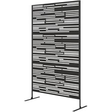 Metal Garden Privacy Screen 78H x 48W Freestanding Black Divider