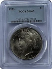 1923 P Uncirculated Peace Silver Dollar Graded PCGS MS65 - High Grade