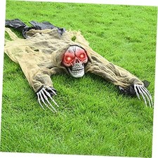 Halloween Skeleton Groundbreaker Decoration with Light Up Eyes and Sound