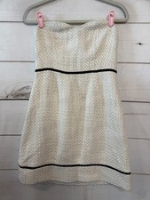 Kimchi Blue Sz 6 Cream Sweater Strapless Dress Black Trim Holiday Party Anthro