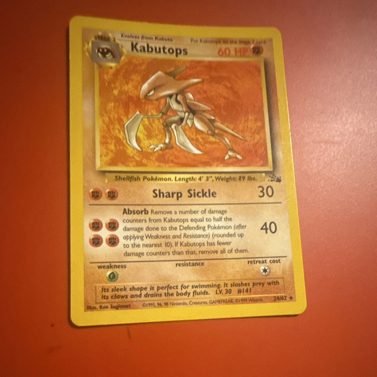 Wizards of the Coast Kabutops 24/62 Fossil Rare Unlimited 1999 English 60HP