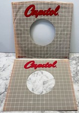 Capitol Records Company Paper Sleeve Lot 45 RPM Vinyl Gray Checkered Red Logo