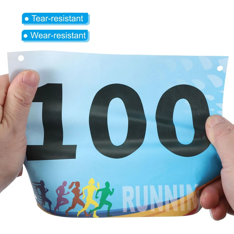 Tearproof Running Bib Numbers 7x6 Inch, 1-500 Race Competitor Numbers with Sa... - Image 4 of 4