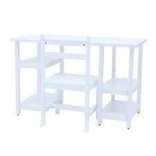 Fantasy Fields Kids Wooden Desk with Shelves Play Table Chair Set White