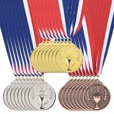 24Stk Gold Silber Bronze Preis Metalle 2" Preis Medaillen 1. 2. 3. Gewinn mit