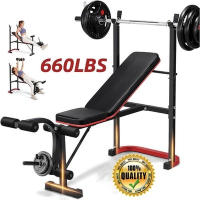 Olympic Weight Bench with Squat Rack Bench Press with Leg