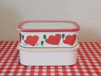 Tupperware * 2 x  Quadro * 500ml * Vorratsbehälter mit Deckel * Mohnblumen