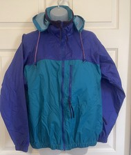 Vintage 90's Columbia Color Blocked Windbreaker Jacket  Size Medium With Hood