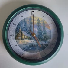 Thomas Kinkade Christmas Carol Holiday Musical Wall Clock 8"