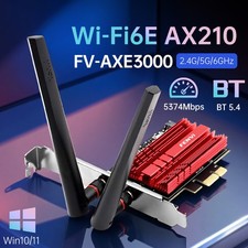 WiFi 6E Intel AX210 PCI-E WiFi Card Tri-Band 5374Mbps BT5.4 Desktop WiFi Adapter