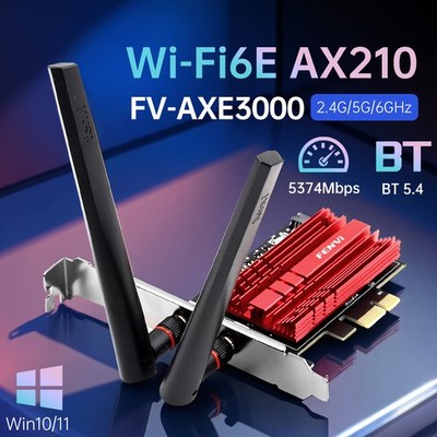 WiFi 6E Intel AX210 PCI-E WiFi Card Tri-Band 5374Mbps BT5.4 Desktop WiFi Adapter