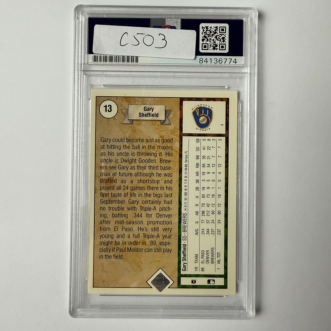 Gary Sheffield Signed 1989 Upper Deck ROOKIE #13 PSA Auto Authentic view 2
