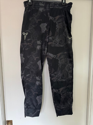 Nike Kobe Bryant Snake Print Fleece Men Pants Black Basketball