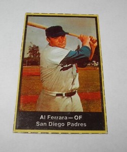 1969 Al Ferrara San Diego Padres Nabisco Team Flakes Baseball Cut Card