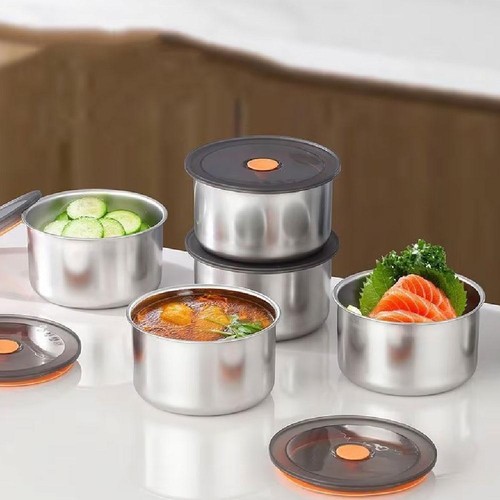 Stainless Steel Food Container Fridge Sealed Crisper Box Lunch Bowls' V8K1 - Picture 5 of 16