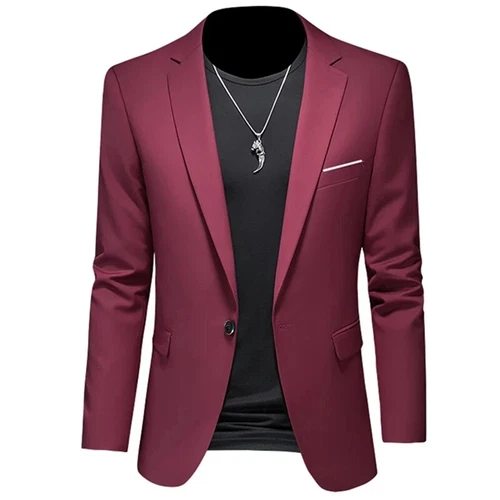 Herren Freizeit Business Slim Fit Formell Elegant Ein Knopf Blazer Jacke Anzug Mantel - Bild 18 von 38