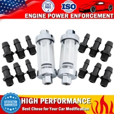 2 PCS Universal 1/4" 5/16" 3/8" Clearview Reusable Washable Inline Fuel Filter