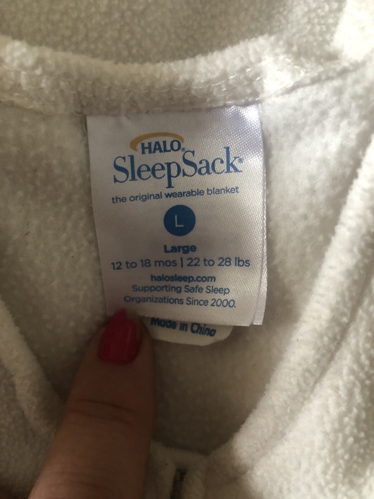 HALO SLEEP SACK WEARABLE BLANKETBACK IS BESTLARGE 1218 MONTHSWHITE