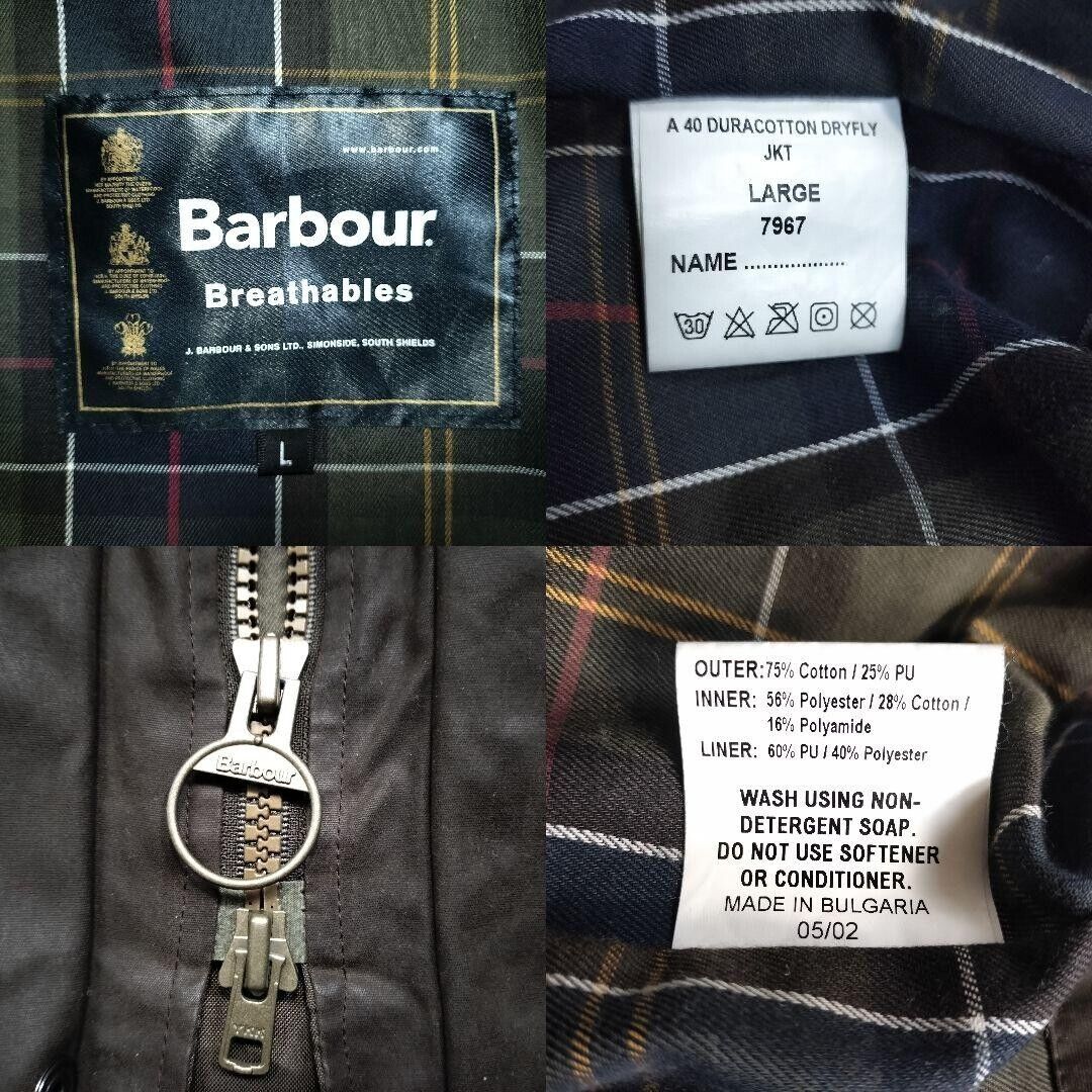 Barbour duracotton dry fly Oiled Jacket olive cotton size L Barbour duracotton dry fly Oiled Jacket olive cotton size L