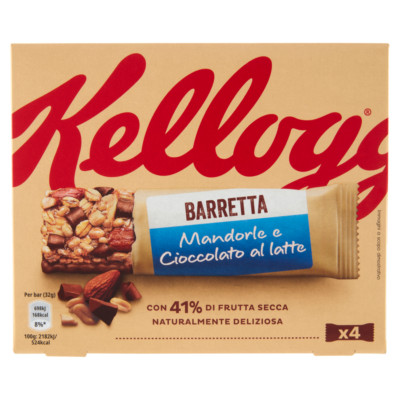 Kellogg's Barretta 41% Trockenfrüchten Mandel- und Milch Schokoriegel 128g