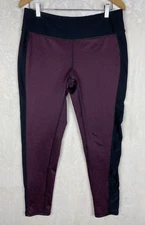 RBX Leggings Women XLarge Black Maroon Stretch Quick Drying Wicking Sleek Outdoo