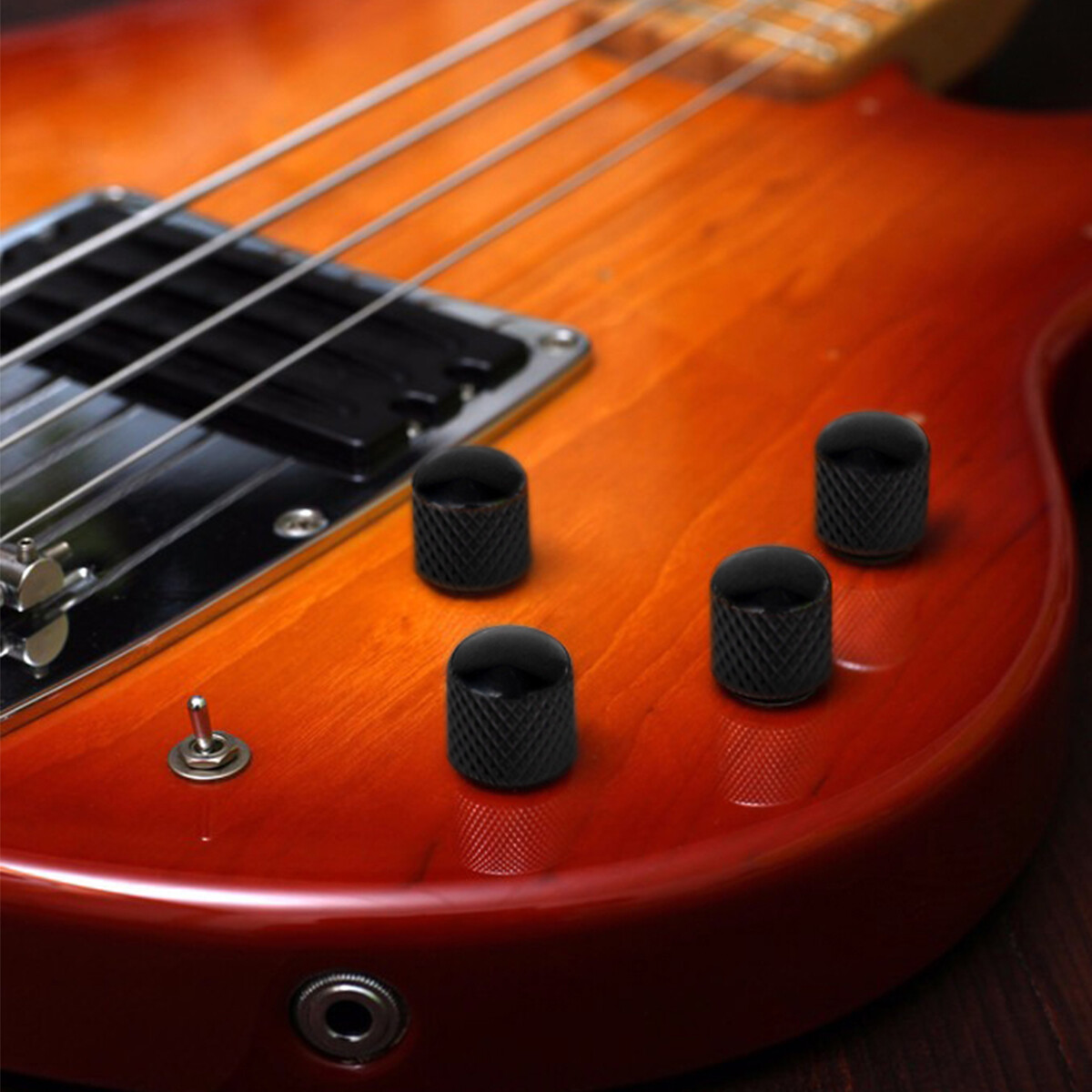 4pc Black Metal Dome Knob For Fender Strat Tele Electric Guitar Parts