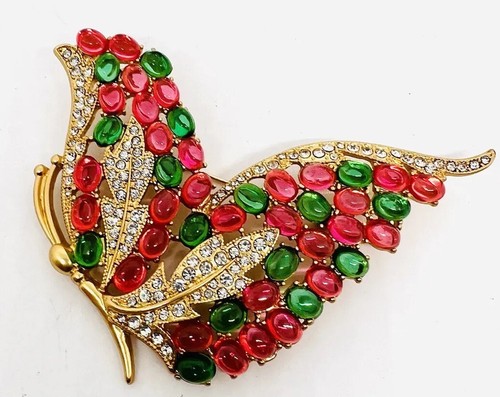 Grande spilla passerella Jon pastello cabochon e strass 4 pollici nuova - Foto 3 di 7