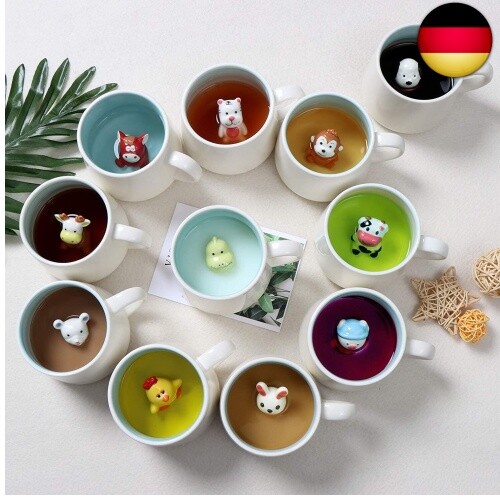 Kuh-Tasse In 3D-Form | Handbemalte Keramik, Ca. 14x15x10 Cm – Lustiges Geschenk Für Tierliebhaber