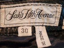 Vintage Genuine Leather Saks Fifth Avenue Pants Black, Womens