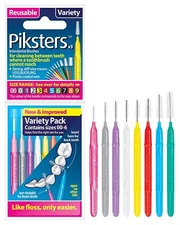 Piksters Interdental Brushes Reusable Assorted Size Pack 8 Brushes Variety Pack