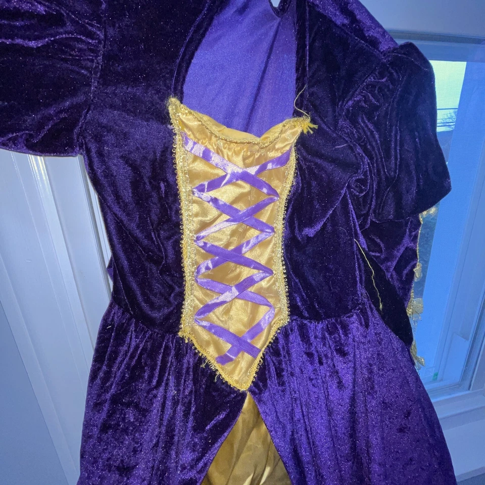 Renaissance Queen Child Size 8-10 Pretty Purple & Gold Dress Up Costume Dress - Image 4 of 4