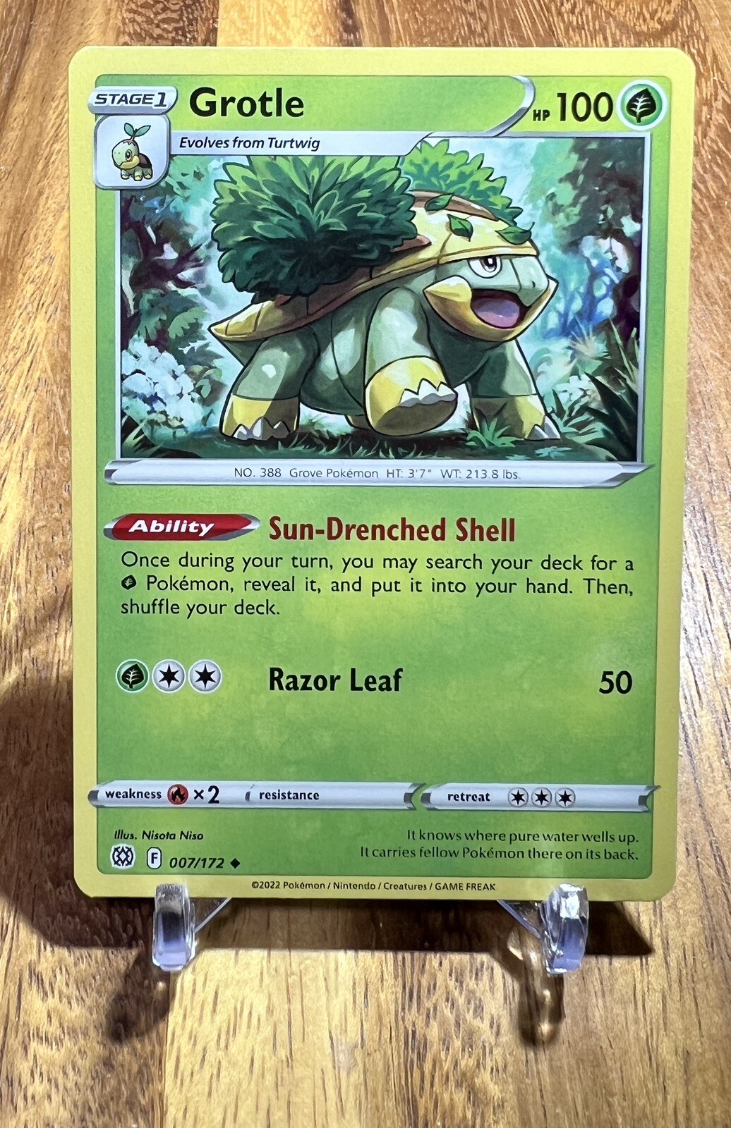 Grotle 007/172 Non Holo Uncommon Brilliant Stars Pokemon Card NM