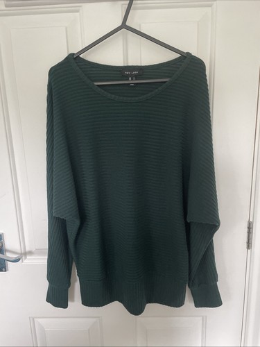 New Look Size Small Women’s Batwing Dark Green Long Sleeve Jumper Top - Picture 6 of 7