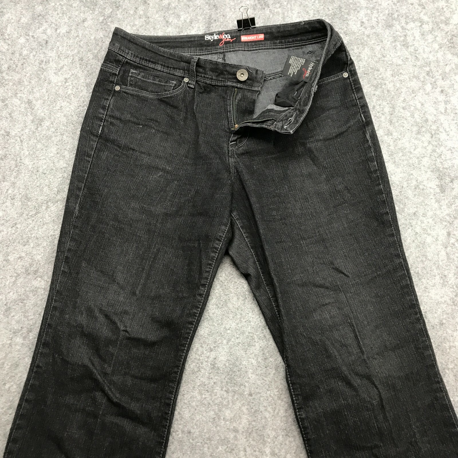 Style Jeans Womens Size 10 Straight Leg Mid Waist Black