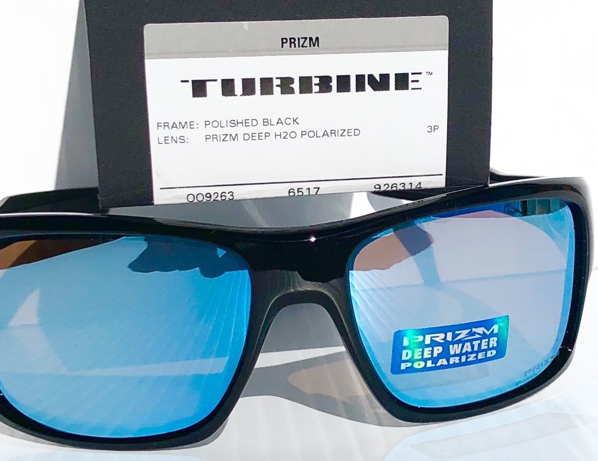 NEW* Oakley TURBINE Black POLARIZED Deep Water BLUE H20 NEW* Oakley TURBINE Black POLARIZED Deep Water BLUE H20