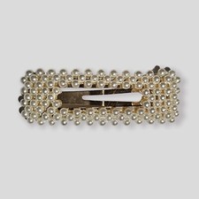 Cream Vintage Style Faux Pearl Barrette Hair Clip Wed Accessory 3 Inch