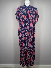 LuLaRoe Supply Floral Button Maxi Shirt Dress Size Large New