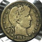 1905-S Barber Head Quarter 25C  R1030