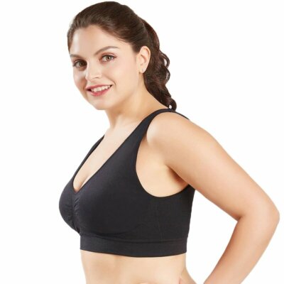 SPORT BH 3 STÜCK SCHWARZ SPORT UNTERWÄSCHE DAMEN BH BEQUEM