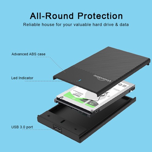 2.5 Zoll Externe Festplatte 1TB 2TB USB 3.0 SATA PC Mac Laptop HDD SSD Gehäuse - Bild 23 von 24