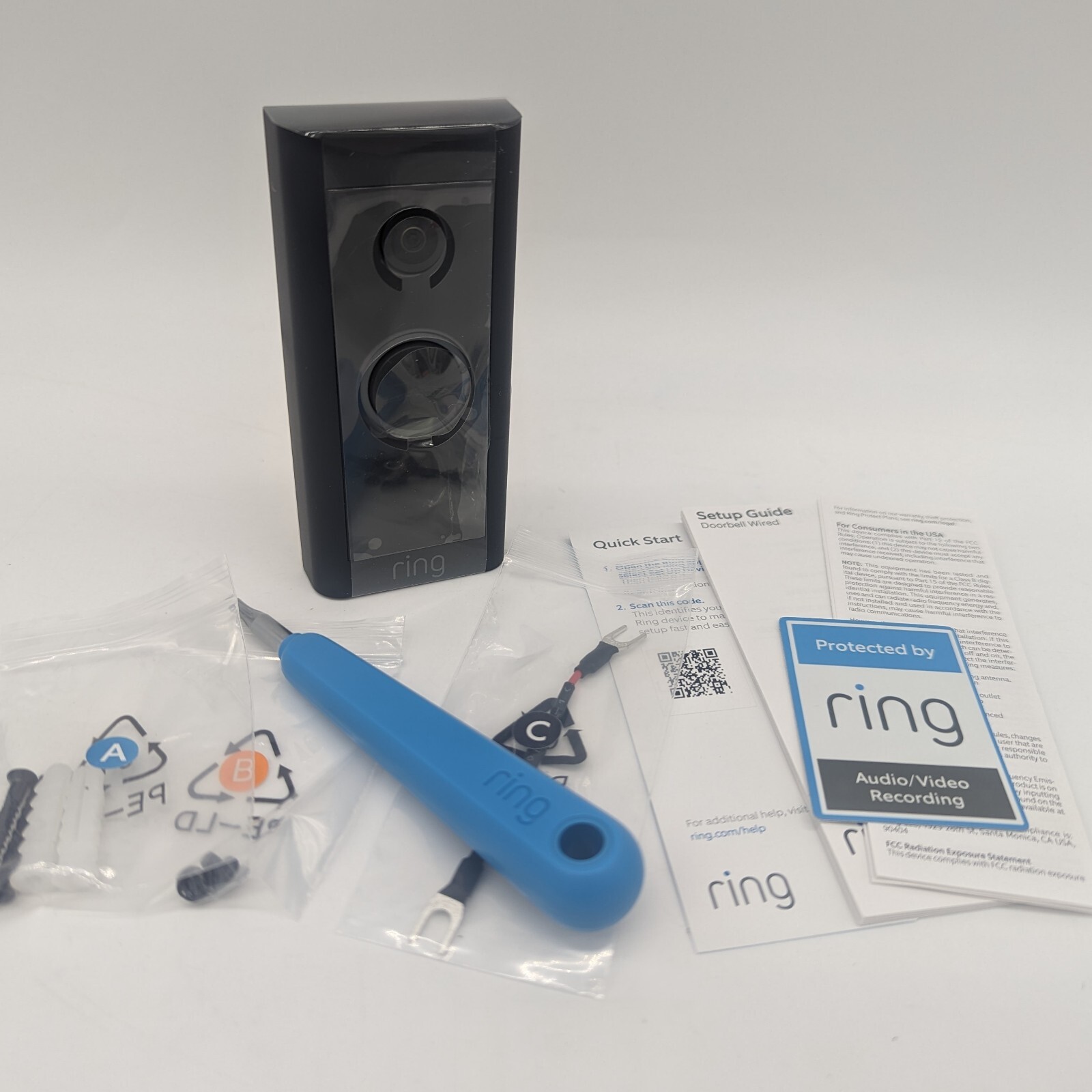 Ring Video Doorbell Wired Black Refurbished Model 5AT3T5 eBay