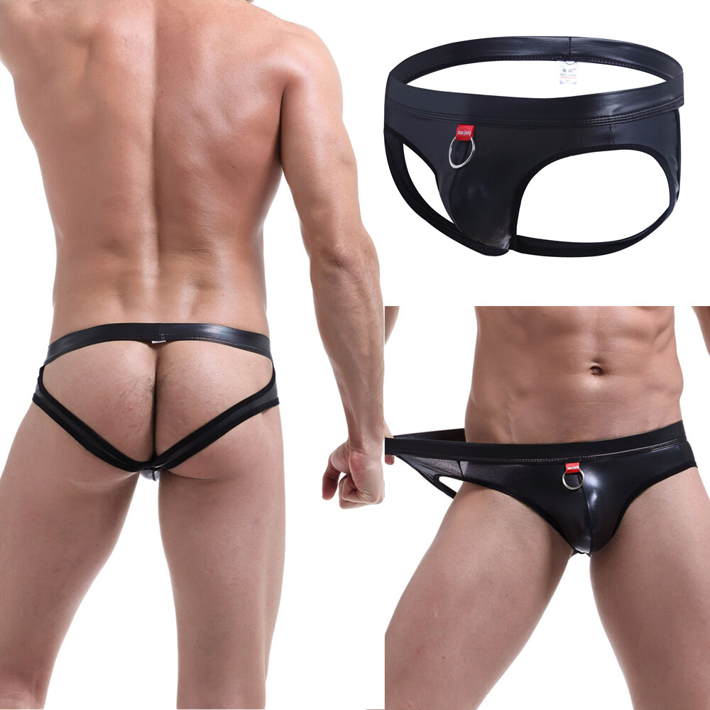 Mutandine Uomo Wetlook Perizoma Uomo In PU - Jockstrap Seducente Taglie