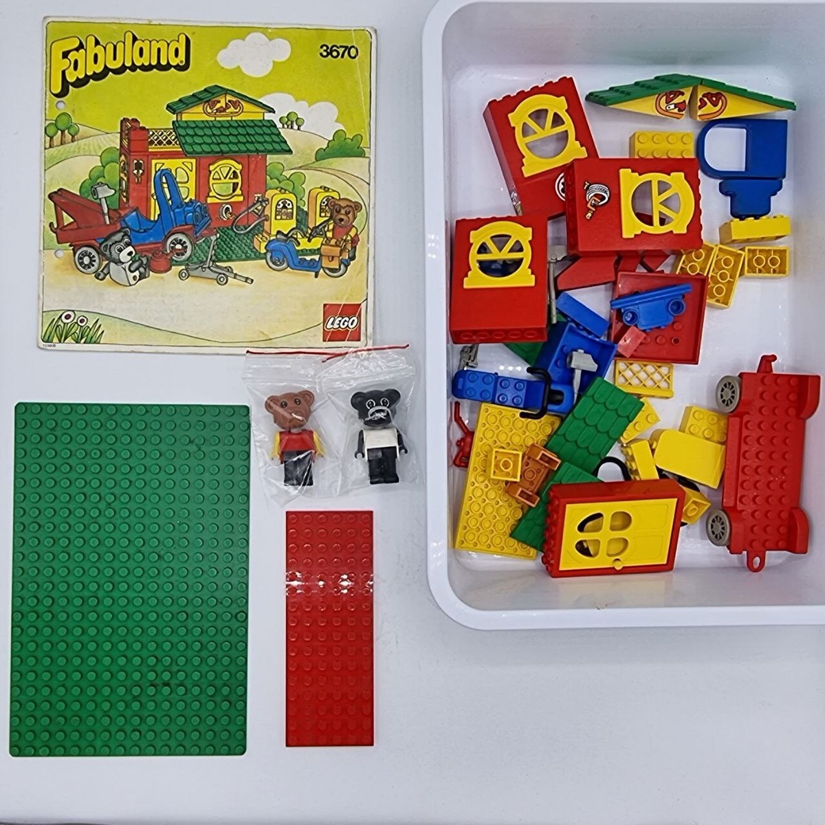 Lego Fabuland: 3670 Service Station Completo con Istruzioni e