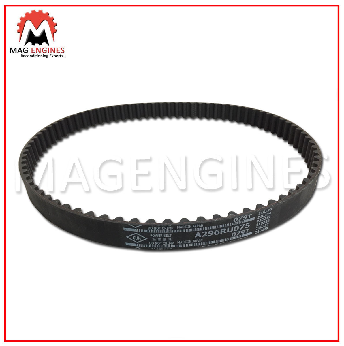 A296RU075 TIMING BELT NISSAN CD20 FOR ALMERA PRIMERA SUNNY BLUEBIRD