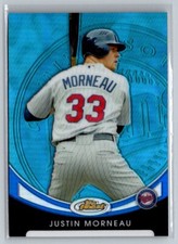 2010 Topps Finest Blue Refractor /299 Justin Morneau #10