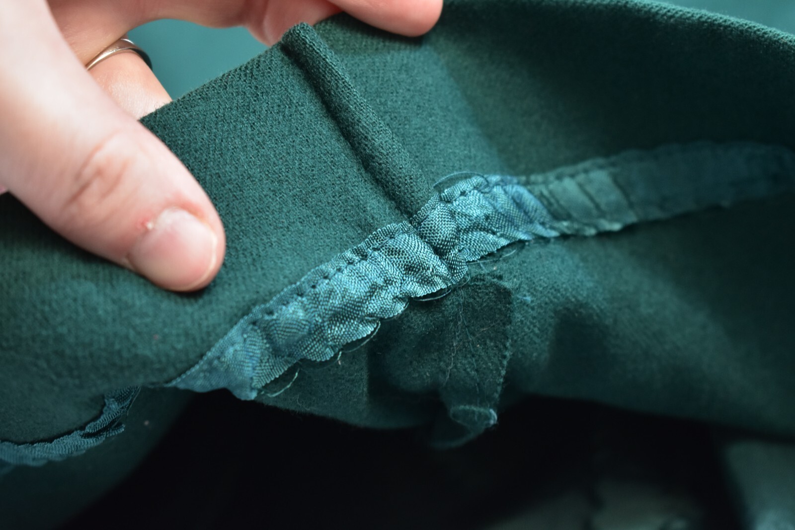 Vintage Pendleton Solid Green Side Button Wool A-… - image 7