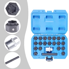 22 Pcs NEW Universal Locking Lug Nut Master Key Set Wheel Lock Removal Tool US