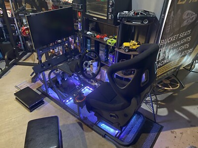 ATS Driving Game Sim Racing Frame Rig for Screen Seat Wheel Pedals Xbox ...