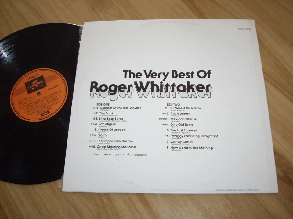 ROGER WHITTAKER *OZ LP ' THE VERY BEST OF ROGER WHITTAKER ' 1971 EXC - Image 2 of 2